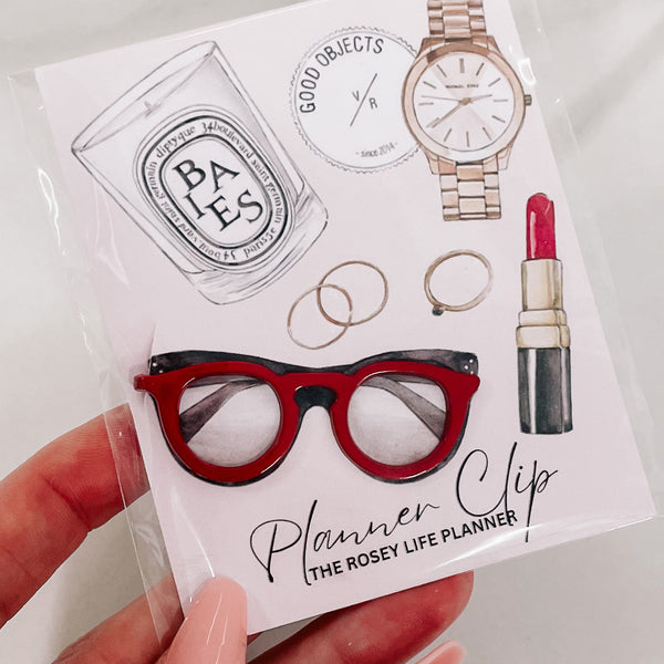 GLASSES PLANNER CLIP | RED