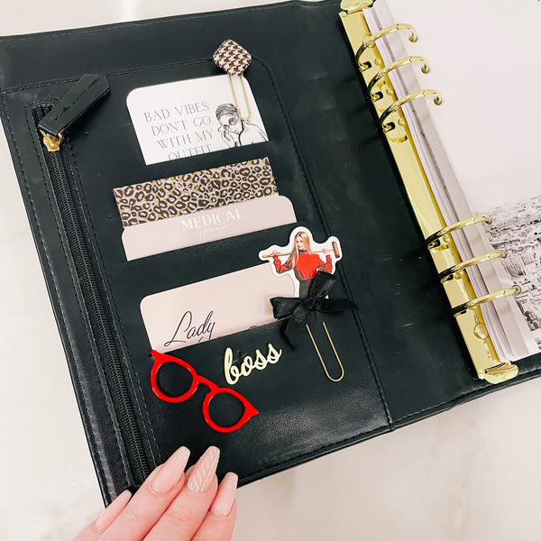 GLASSES PLANNER CLIP | RED