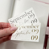 SEPTEMBER 25 | MINI SHEET CLEAR MATTE - SCRIPT STICKERS GOLD OR BLACK