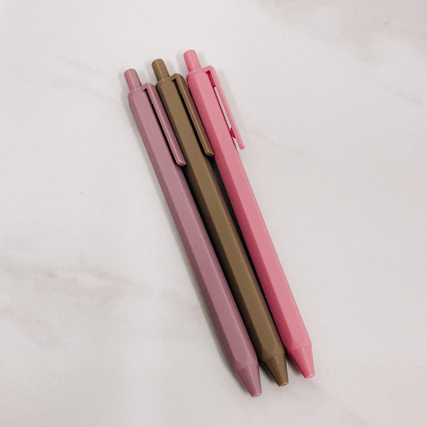 COLORED PEN SET | 3 BEAUTIFUL COLORS - INK MATCHES THE PEN COLOR