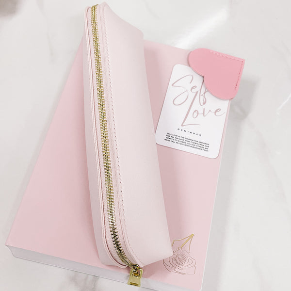 PENCIL CASE | VEGAN LEATHER | PEN STORAGE | PINK