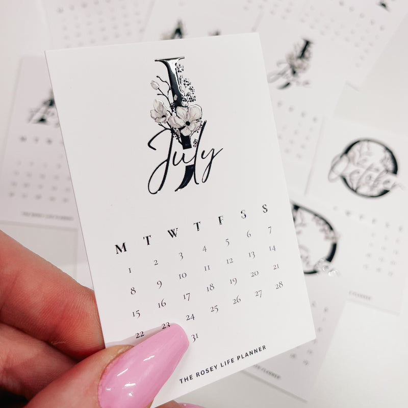 MONTHLY PLANNER CARD SET 2024 | BLACK & WHITE