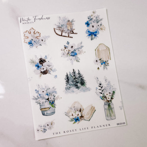 WINTER FRESHNESS | DECO STICKERS | SHEET 3 | CLEAR/ MATTE | DE23 COLLECTION