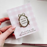 JOURNAL CLIP | GOLD & CHECKERED WITH A BOW | MEDITERRANEAN COLLECTION