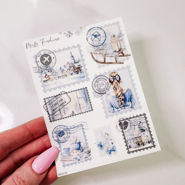 WINTER FRESHNESS | STAMP STICKERS | SHEET 12 | CLEAR/ MATTE | DE23 COLLECTION