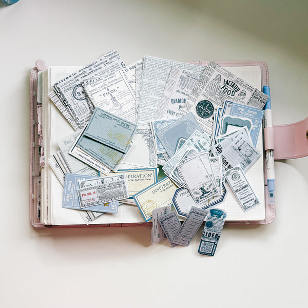 Ephemera Package - SET 100 pcs| Stickers and Paper Die Cuts