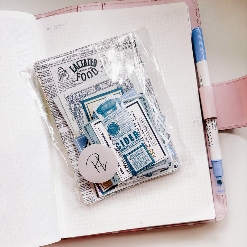 Ephemera Package - SET 100 pcs| Stickers and Paper Die Cuts