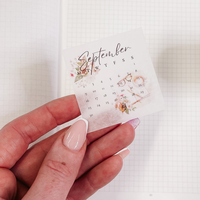 SEP24 | DECO STICKERS | MINI Calendar CLEAR MATTE