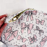 BOOKS & BOWS POUCH | PEN, BOOK OR PLANNER SUPPLIES CASE | Limited Stock