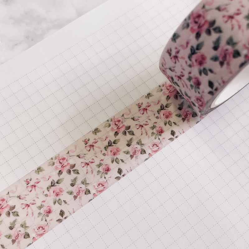 Washi Tape | 10 m - 2.0 cm | Bows & Roses - Books & bows Box