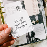 JOURNALING CARDS | PLANNER DECO | We will never