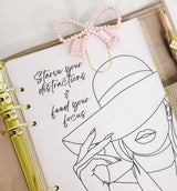 PLANNER CLIP | PEARL BOW | PINK & WHITE