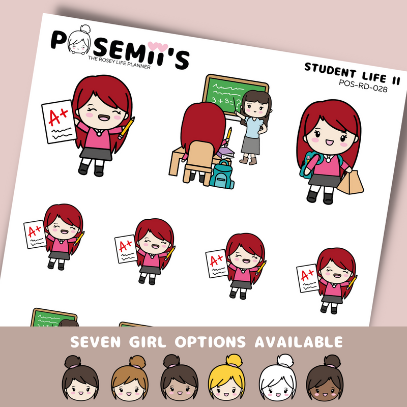 STUDENT LIFE 2 EMOTI GIRLS  | POSEMII CHARACTER STICKERS | 7 OPTIONS