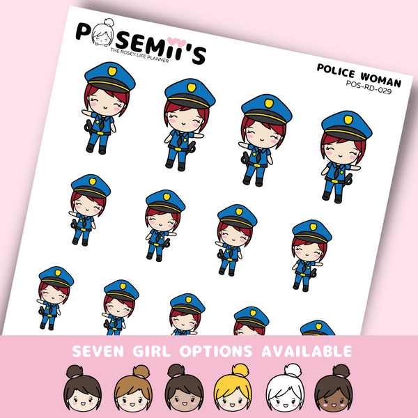 POLICE EMOTI GIRLS  | POSEMII CHARACTER STICKERS | 7 OPTIONS