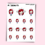 CONFUSED EMOTI GIRLS  | POSEMII CHARACTER STICKERS | 7 OPTIONS