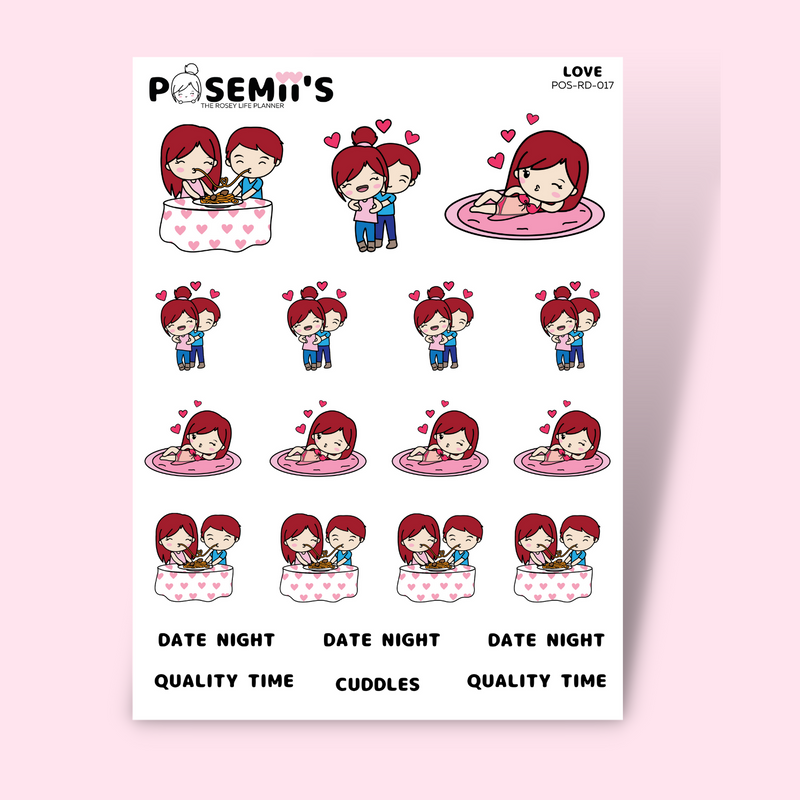 LOVE EMOTI GIRLS | POSEMII CHARACTER STICKERS | 7 OPTIONS