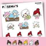 SELFCARE EMOTI GIRLS | POSEMII CHARACTER STICKERS | 7 OPTIONS