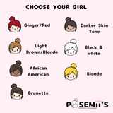 LOVE EMOTI GIRLS | POSEMII CHARACTER STICKERS | 7 OPTIONS