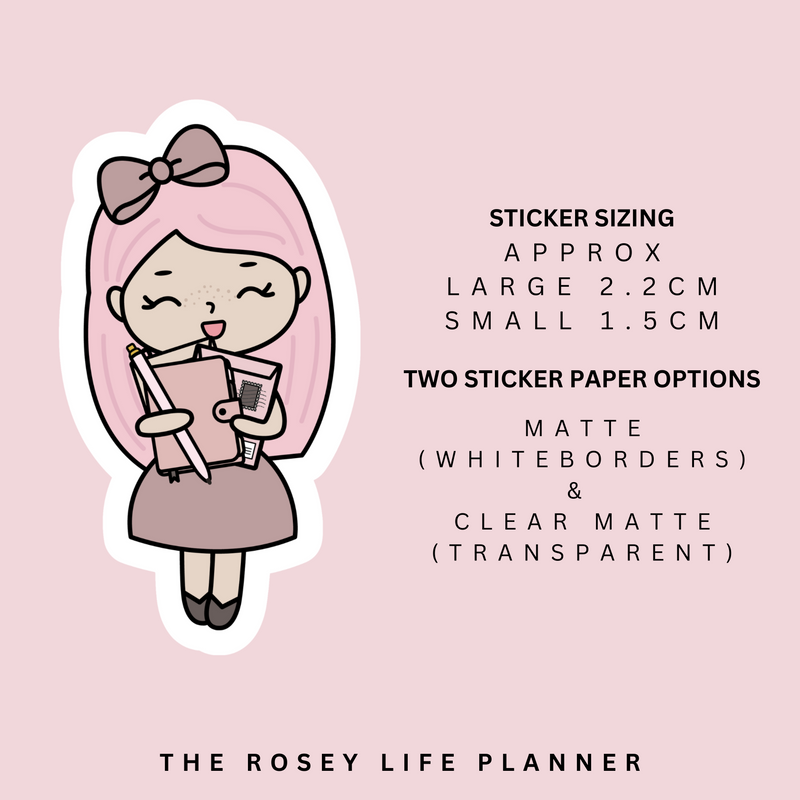 PLANNER GIRL 1 | ROSEY POSEY | CLEAR MATTE & MATTE | RP-001