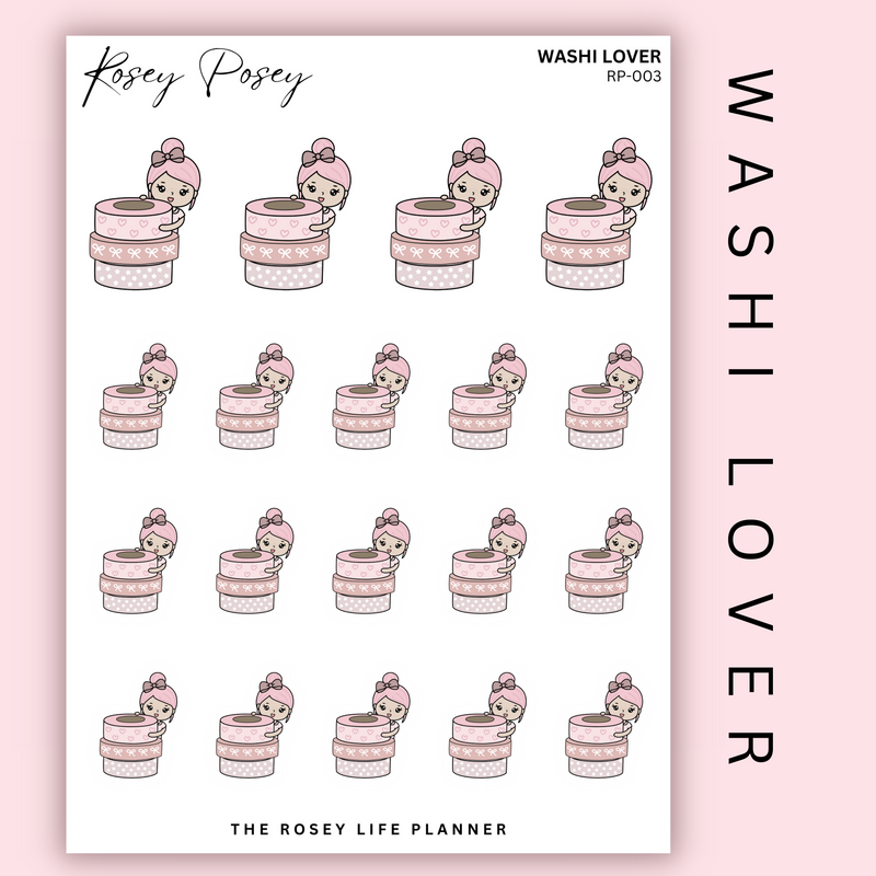 WASHI LOVER | ROSEY POSEY | CLEAR MATTE & MATTE | RP-003