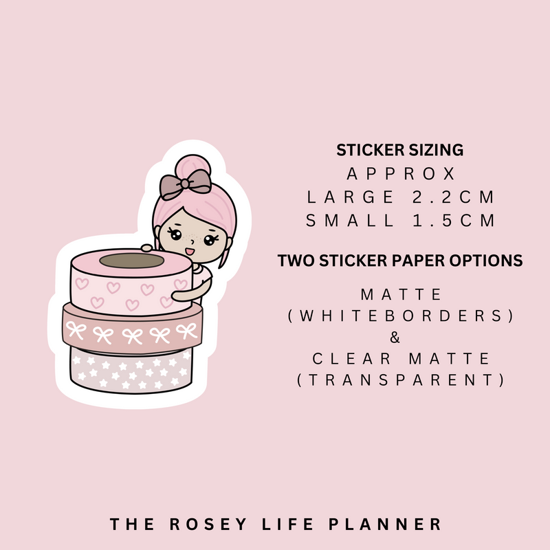 WASHI LOVER | ROSEY POSEY | CLEAR MATTE & MATTE | RP-003