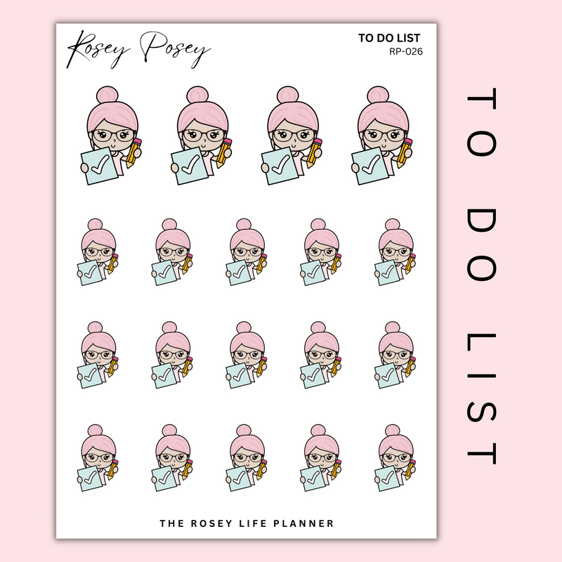 TO DO LIST | ROSEY POSEY | CLEAR MATTE & MATTE | RP-026