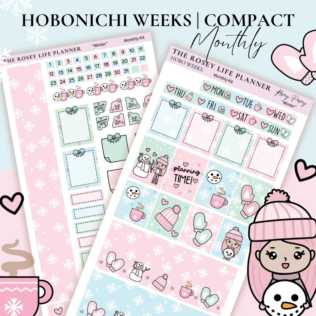 STICKER KIT | Winter | MONTHLY | COMPACT- HOBONICHI WEEKS - A6 - PASSP ...