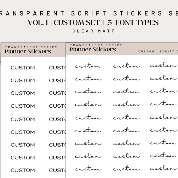 Clear Custom Text Stickers – The Sticker Planner Shop