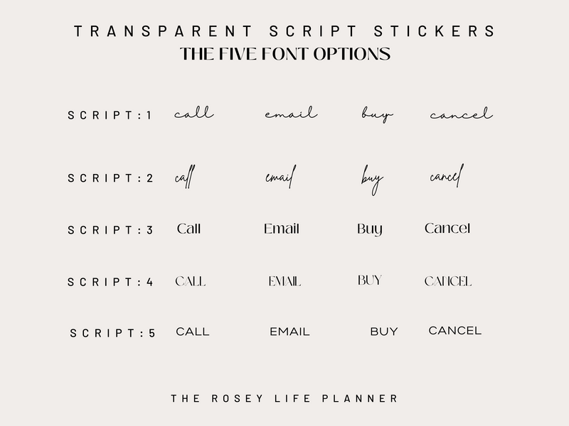 FUNCTIONAL SCRIPT STICKERS | TASKS | Clear Matte