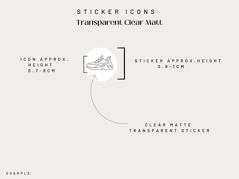 FUNCTIONAL ICON STICKERS | CUSTOM | Clear Matte