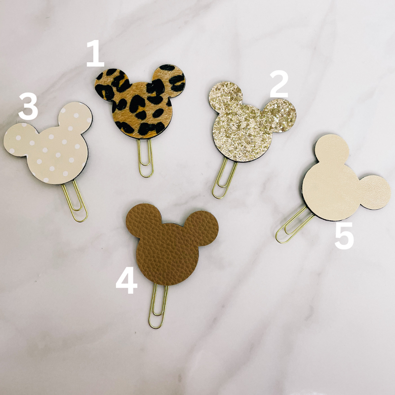PLANNER CLIP | Nude Leopard Browns | MOUSE EARS | SPARKLY