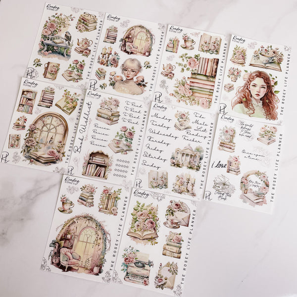 READING IN SPRING COLLECTION | DECO STICKERS | Clear Matte