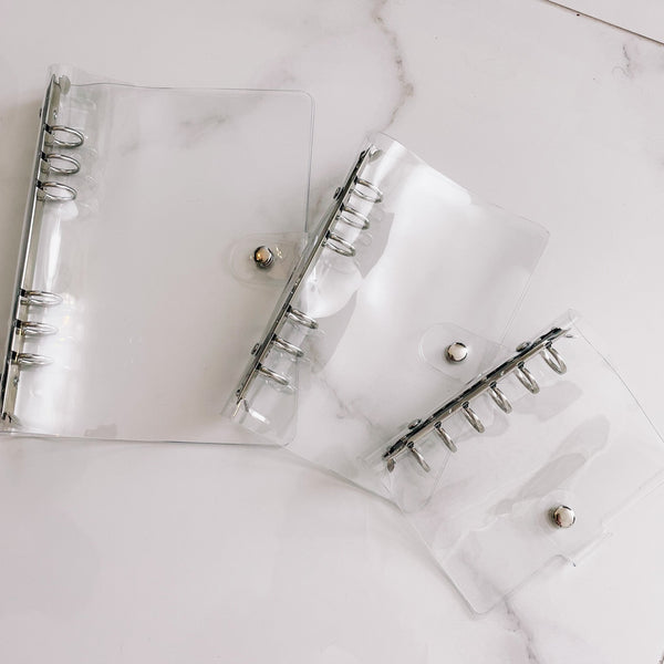 PLANNER COVER | CLEAR PVC | SILVER HARDWARE | AVAILABLE IN 3 SIZES