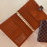 PLANNER COVER | CHECKERED BROWN | VEGAN LEATHER | POCKET SIZE