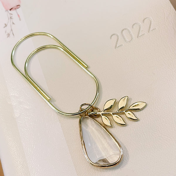 PLANNER CLIP | GOLD | LEAVES | LUXE | MINIMALIST