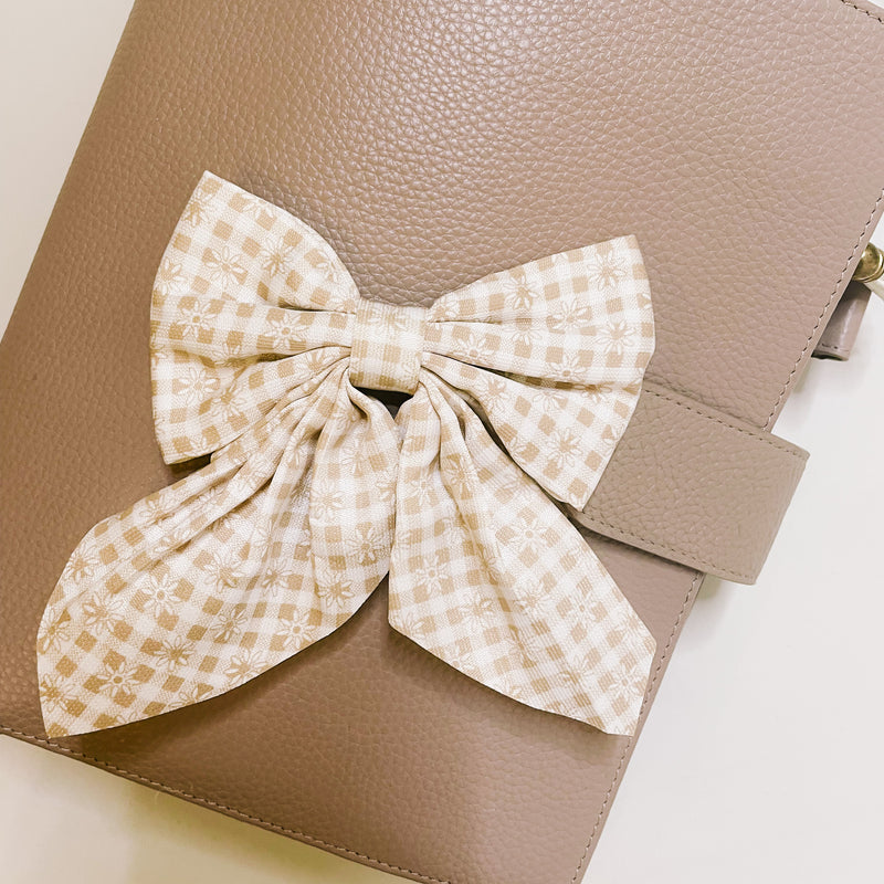 BOW PLANNER CLIPS | CHECKERED BEIGE