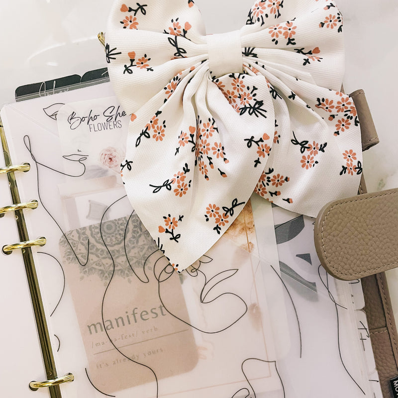 BOW PLANNER CLIPS | FLORAL NETURAL