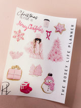 CHRISTMAS IN PINK | DECO STICKERS | Clear Matte