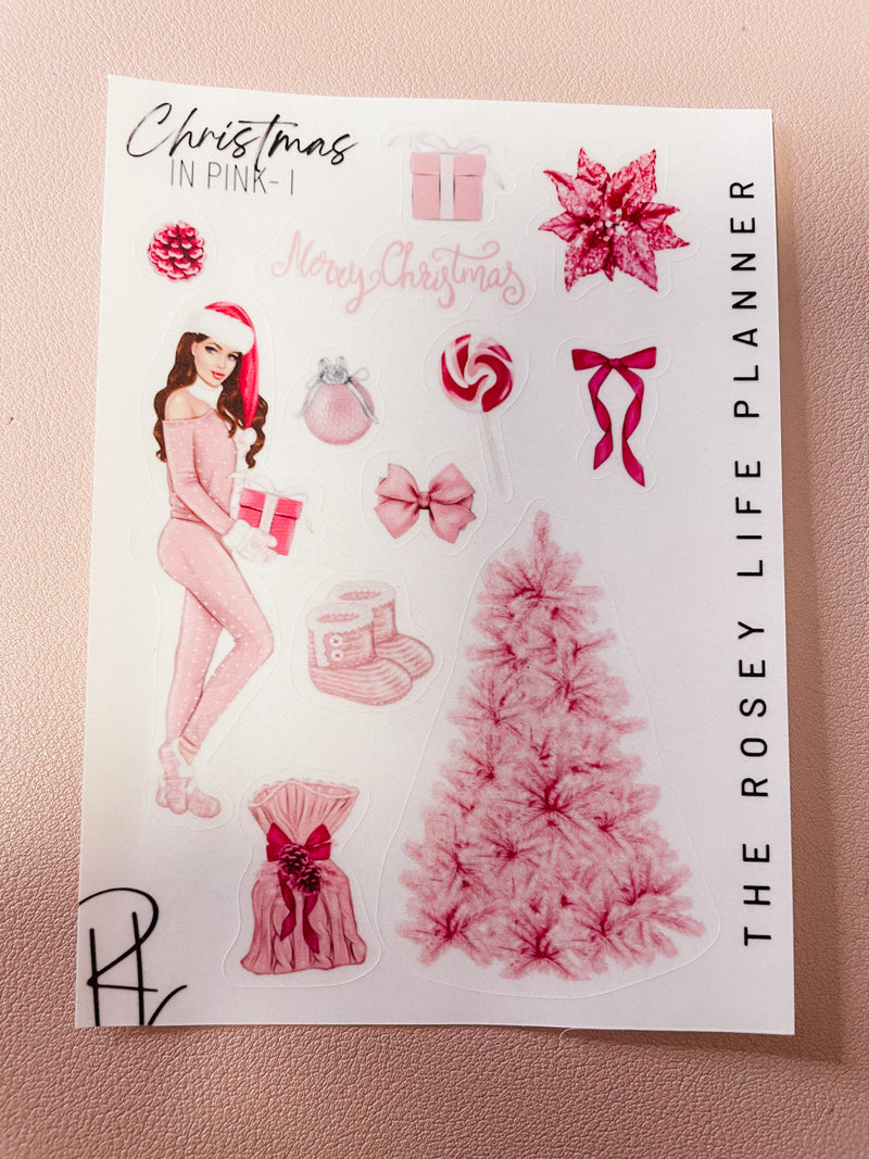 CHRISTMAS IN PINK | DECO STICKERS | Clear Matte