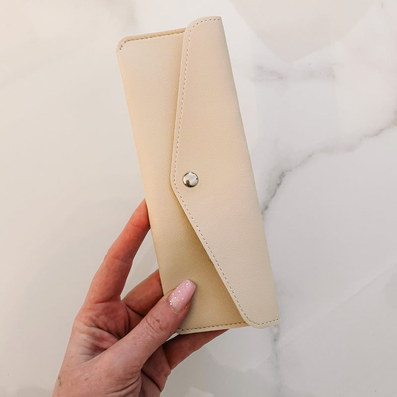 STATIONARY POUCH | PENCIL CASE | VEGAN LEATHER | BEIGE