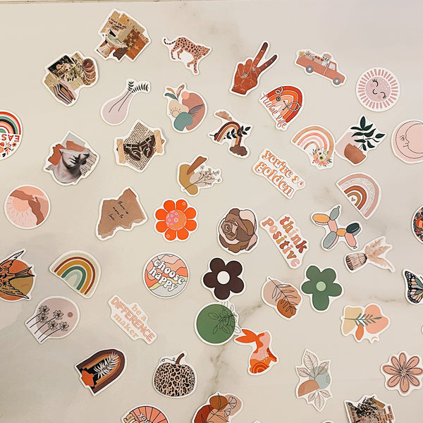 50 Piece Sticker Assortment | DECO STICKERS | Matte | Positivity