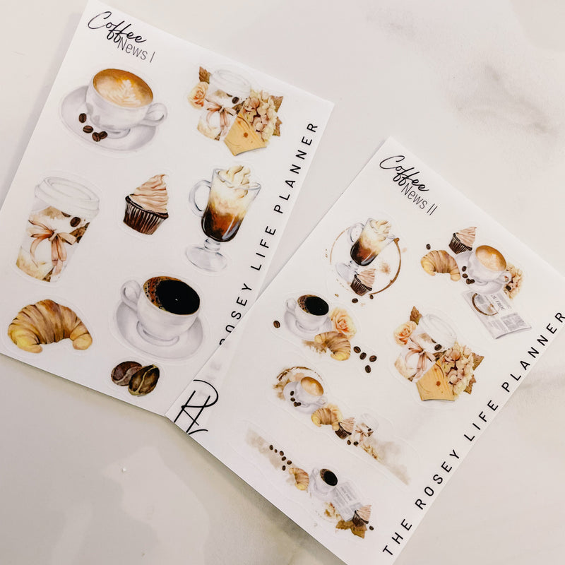 Coffee & News | DECO STICKERS | Clear Matte