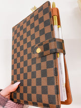 PLANNER COVER 2.0 Restock | CHECKERED BROWN | VEGAN LEATHER | AVAILABLE IN 2 SIZES