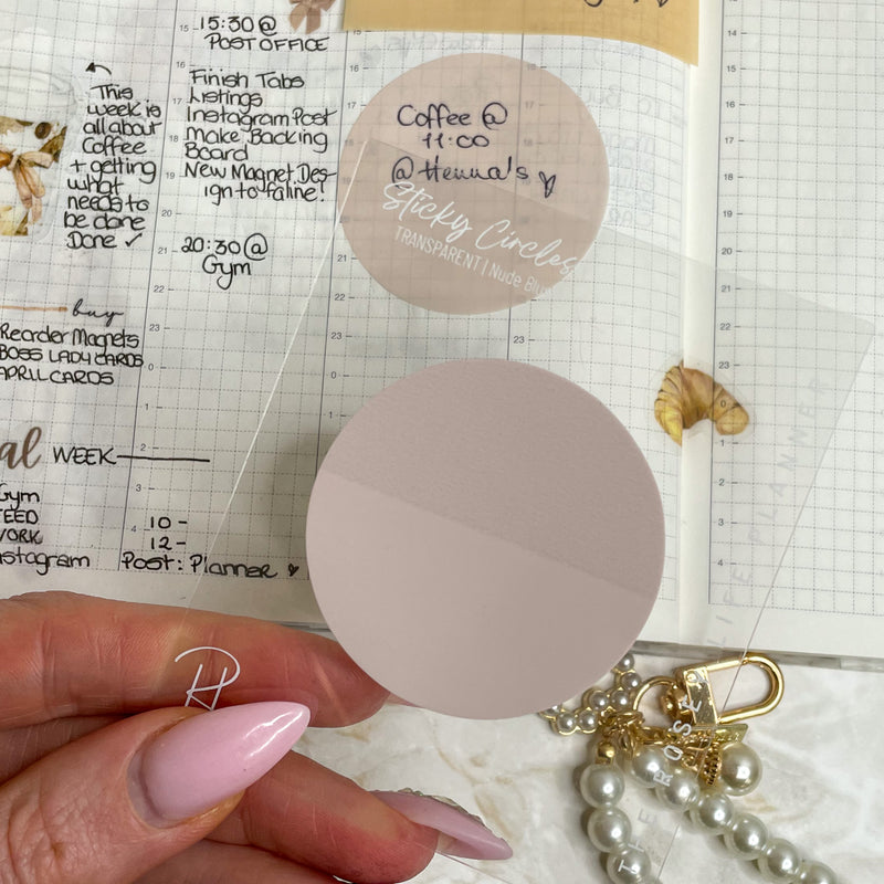 TRANSPARENT STICKY NOTE CIRCLES | 5cm / 2inch | 25 Sheets | Large ...