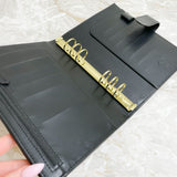 PLANNER COVER | QUILTED BLACK | VEGAN LAMBSKIN LEATHER | A5