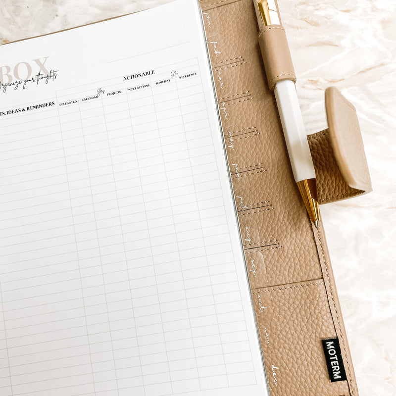 CRYSTAL CLEAR | SIDE TAB MONTHLY PLANNER DIVIDERS | WHITE SCRIPT FONT