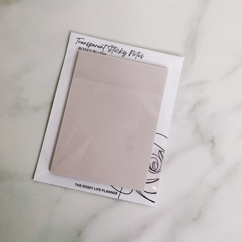 TRANSPARENT STICKY NOTES | MEMO PAD | 50 SHEETS | ROSEY BLUSH |