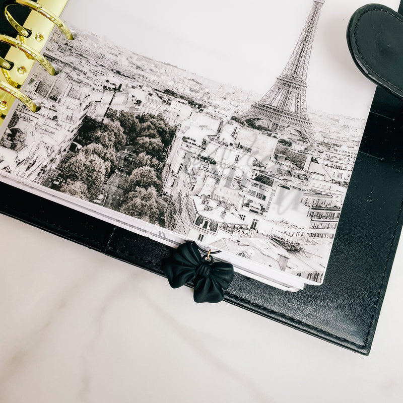 PLANNER CLIP | MATTE BLACK BOW CHARM