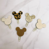 PLANNER CLIP | Nude Leopard Browns | MOUSE EARS | SPARKLY