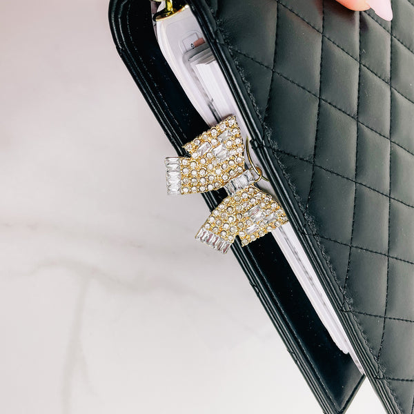 PLANNER CLIP | BOW | DIAMOND & GOLD